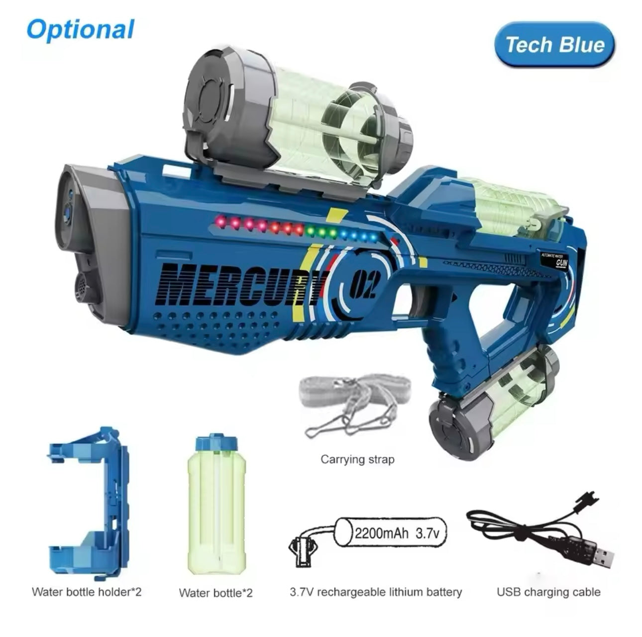 Automatic Summer Electric Water Gun With Light Rechargeable