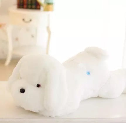 Luminous Dog Plush Toy White LED Glowing 50cm - Bair Gifts